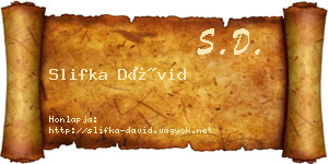 Slifka Dávid névjegykártya